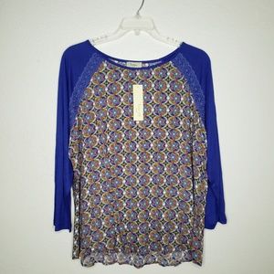 Too Mi Blue Long Sleeve Tunic 3XL